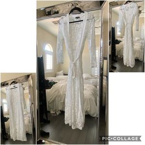 White swimsuit cover